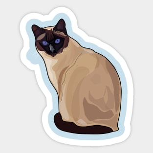 Siamese cat cartoon illustration Sticker